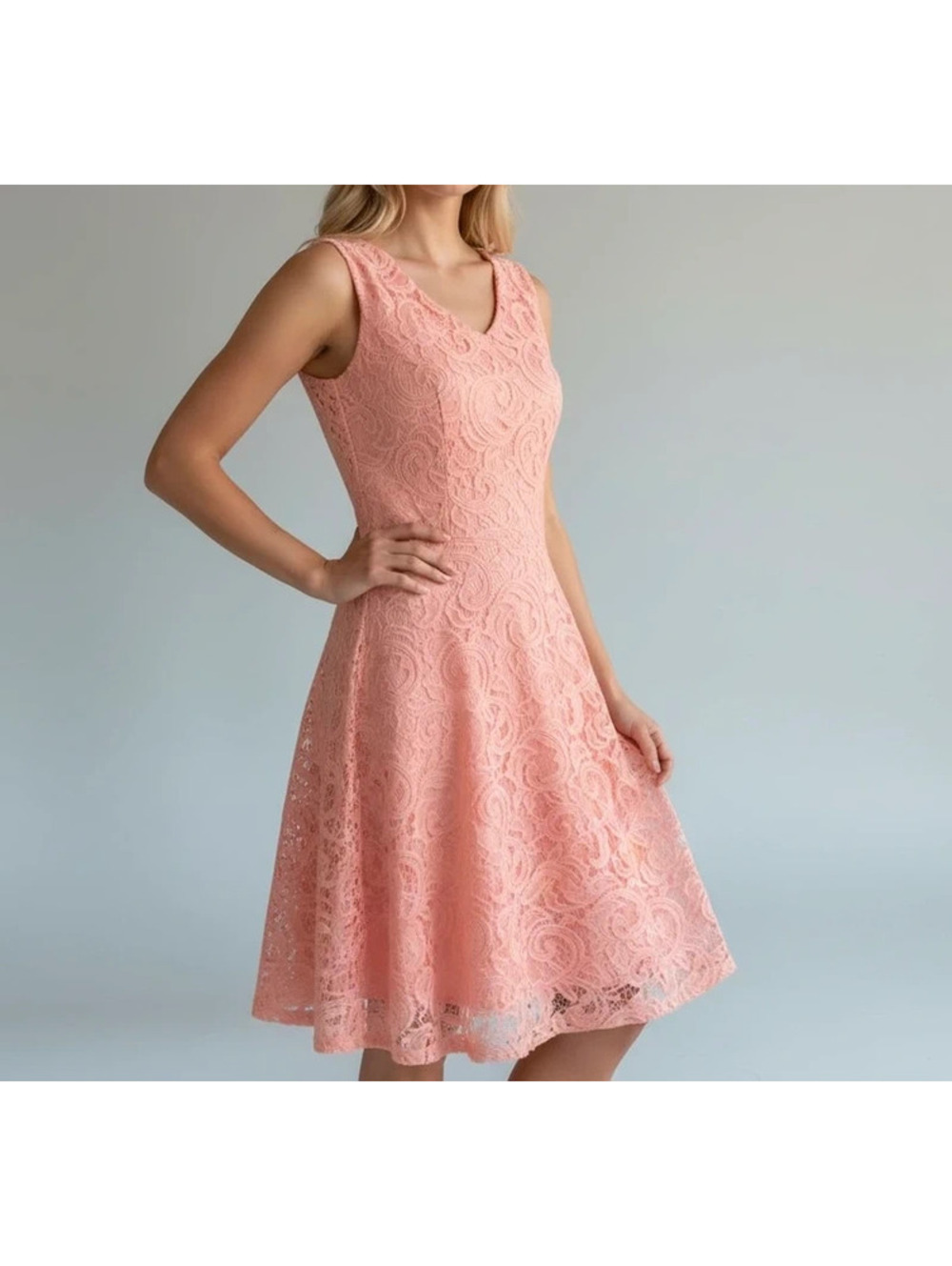 pink crochet dress